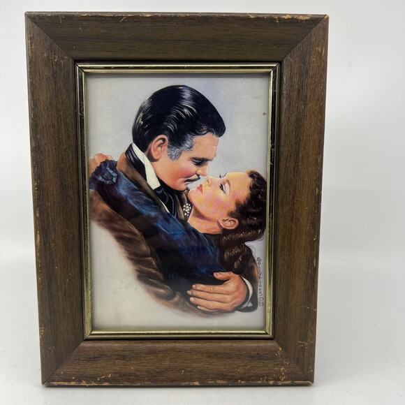 Vintage Sally Evans Gone With Wind Postcard Picture in Frame 4x6 - Picture 1 of 3